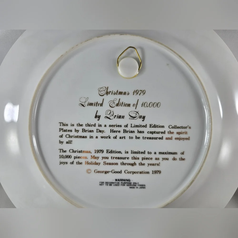 Vintage 1979 Collector's Christmas Plate Brian Day Mrs. Claus #3